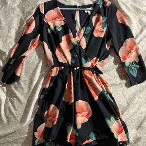 Francesca’s Floral Romper (Navy Blue)
